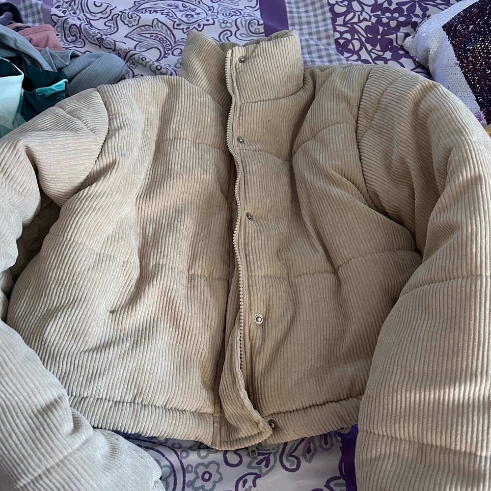 Corduroy Cream Cropped Jacket